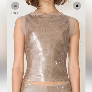 khy Champagne Sequin Tank Top